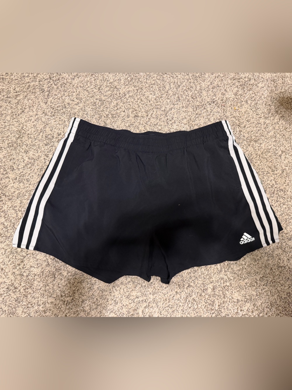 adidas Black Athletic Shorts with White Stripes